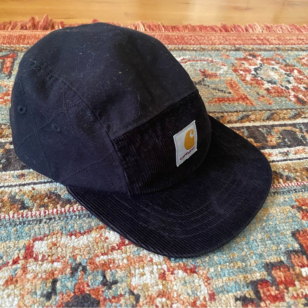 Carhartt Kirby Black Corduroy Cap, 5 panel